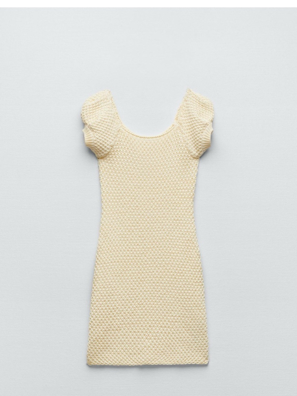 Zara Cream Textured Knit Mini Dress